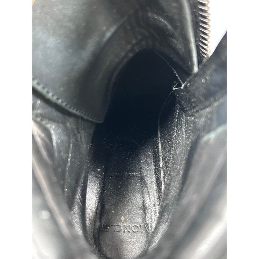 Moncler Black Leather Lace Up Boots w/ Side Zip Platform Sz 36 Women’s - Picture 2 of 9